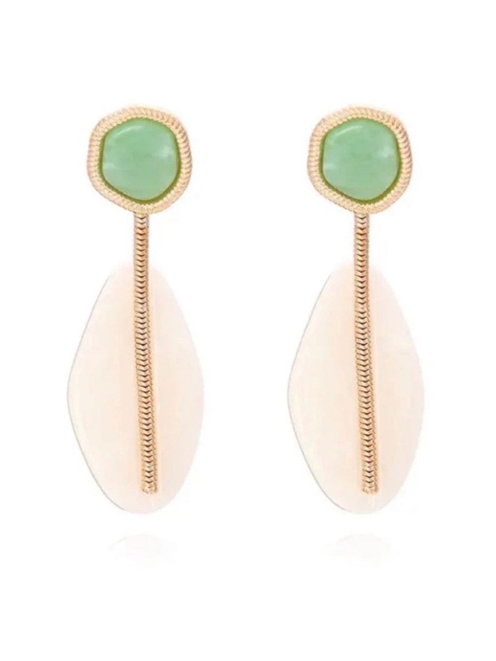 Statement Green & Cream Drop Earrings A11